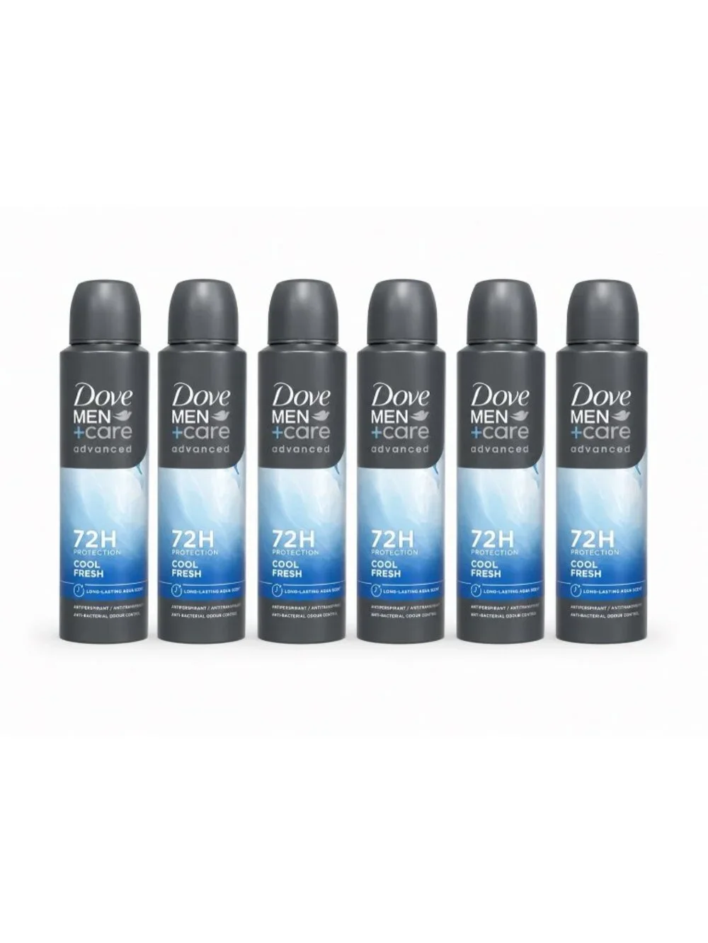 Dove Men+Care Cool Fresh Spray Deodorant 72hr Protection 150ml Set of 6
